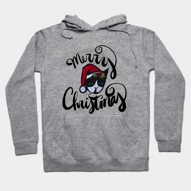 Merry Christmas Cat Hoodie by bubbsnugg